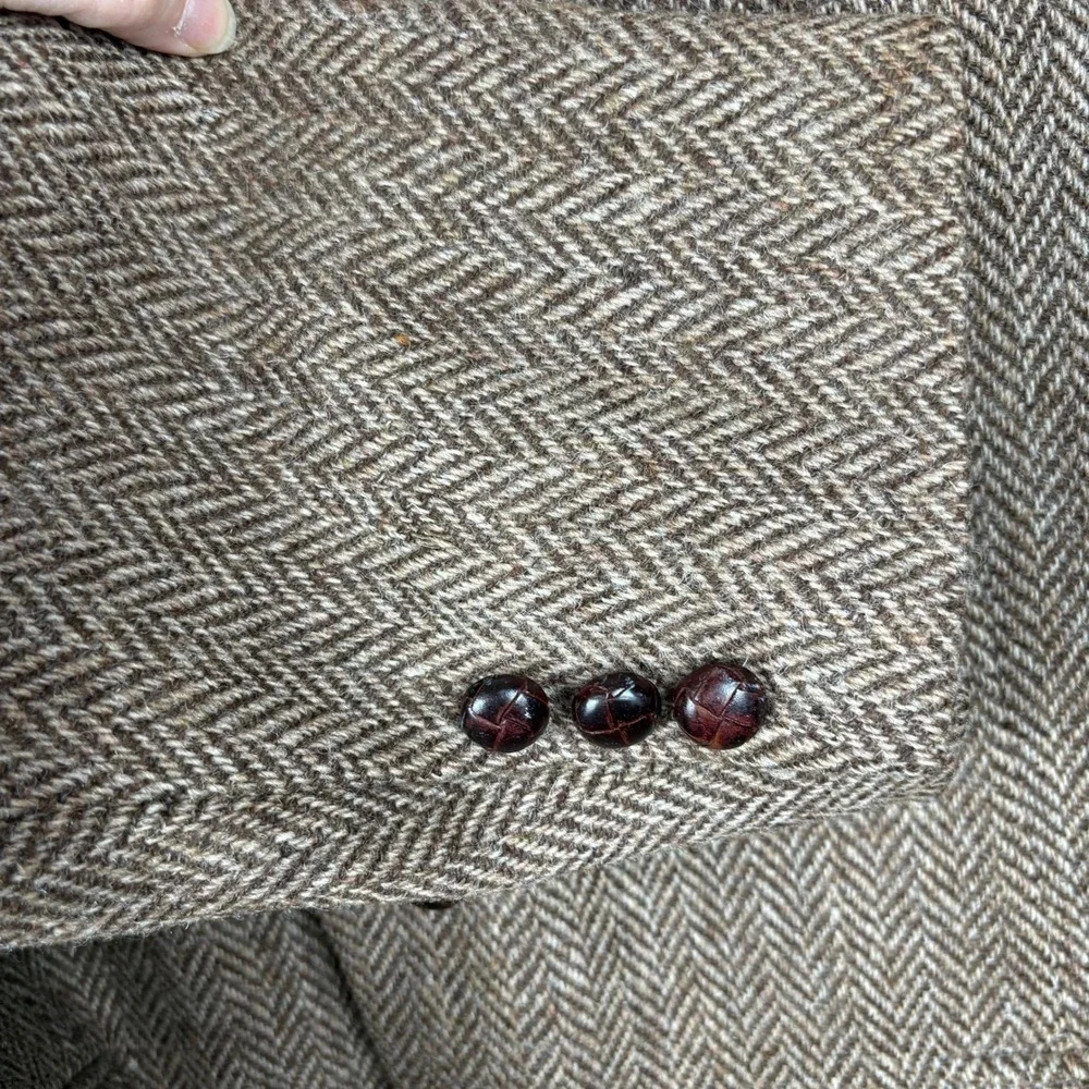 Harris Tweed 100% Scottish Wool Blazer Herringbone Heritage Tailored Old Money